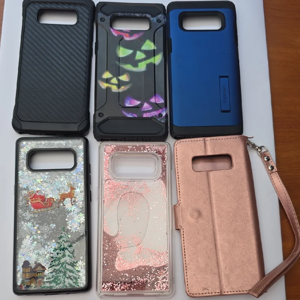 Samsung Phone Cases in Black, Blue, and Pink
